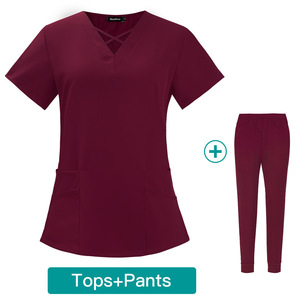Tenues médicales élastiques à séchage rapide pour femmes, idéales pour médecins et infirmières, à manches courtes, fines, confortables et respirantes pour l'été. - Product Image 4