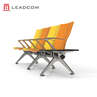 Chaises d'attente Leadcom LS-501 en aluminium pour aéroports, gares, hôpitaux, avec table latérale intégrée pour usage commercial