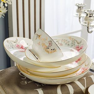 High-End Gold Applique Bone China Porcelain Dinnerware <b>Sets</b> Exquisite Tableware Home <b>Camping</b> Sustainable High Quality Utensils - Product Image 3