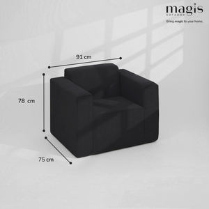 Sofá Individual Moderno de Alta Calidad, Sillón Extra Grande con Asiento Profundo, Diseño Cuadrado para Sala de Estar o Apartamento - Product Image 2