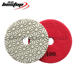 D100mm Diamond elmas ıslak parlatma pedleri OEM desteklenen yuvarlak parlatıcı pedleri kuvars granit mermer taş zemin parlatma için - Product Image 1