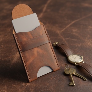 Portefeuille Homme en Cuir Véritable de Vachette, Format Court, avec Poche Avant, Porte-Cartes RFID Fin, Doublure en Nylon Portable - Product Image 5