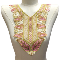Collier brodé coloré, corsage perlé, faux col brodé, col ajouré, applique en dentelle soluble dans l'eau
