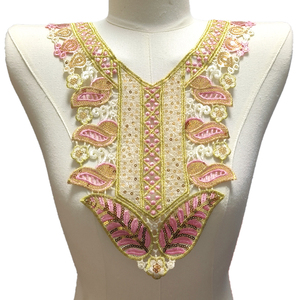 Collier brodé coloré, corsage perlé, faux col brodé, col ajouré, applique en dentelle soluble dans l'eau - Product Image 4