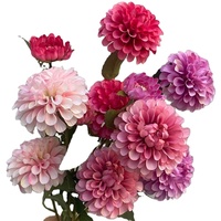 3 Tangkai Bunga Sutra Artifisial Realistis Wangi Dahlias Dandelion Rangkaian Bunga Warna Sesuai Pesanan untuk Latar Belakang Pesta