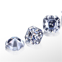 Moissanite synthétique de laboratoire en vrac, taille Asscher, couleur DEF, clarté VS, 0,5 ct-3 ct, pierres de bijoux en stock