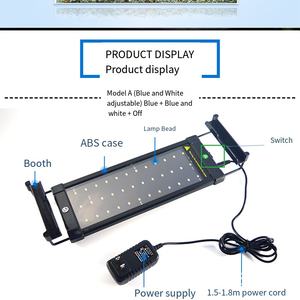 Lampe d'aquarium à LED avec éclairage bleu clair blanc Support d'herbe aquatique en plastique pour aquarium Pet Fish Tank Eclairage décoratif - Product Image 5