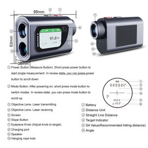 600m <span class=keywords><strong>sans</strong></span> <span class=keywords><strong>fil</strong></span> Laser Mesure Distance Mètre Règle Numérique Combo Haute Précision pour Ingénieurs Architectes Golfeurs - Product Image 2