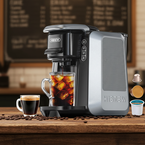 Nouvelle machine à café expresso électrique semi-automatique professionnelle en acier inoxydable H6 6-en-1 pour capsules et dosettes, idéale pour les hôtels et les foyers - Product Image 1