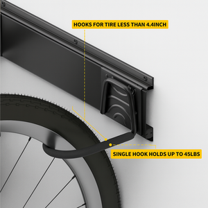 8.66x63.94x4.21 Bike <b>Hook</b> Garage <b>Rail</b> System Heavy-duty Steel Durable J-style Curved Hanging Bicycles Vertically GAPGAR010 - Product Image 3