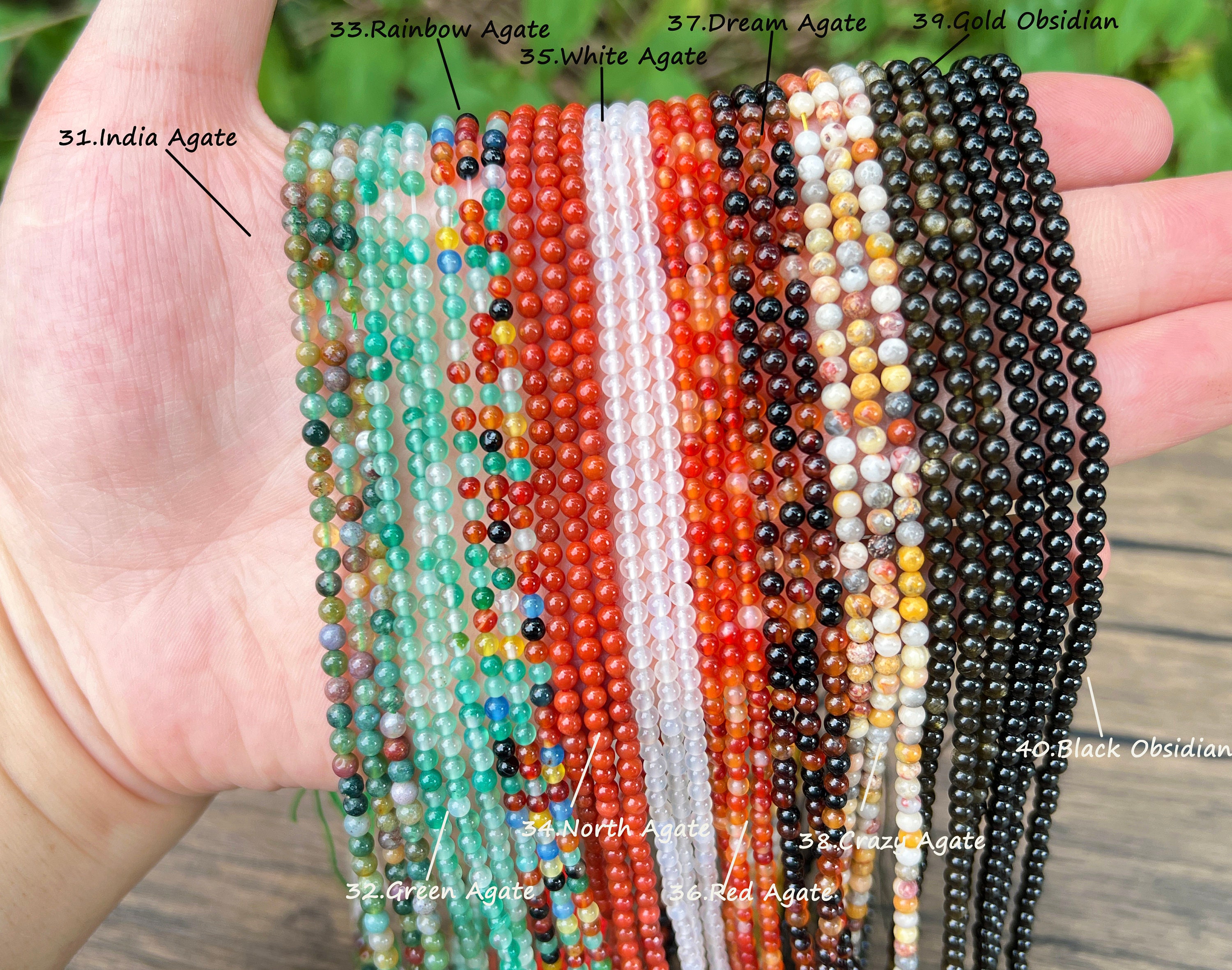 Natural Gemstone Round Beads 2mm/3mm/4mm Smooth Round Beads Amethyst/Rose Quartz More Choose Round Beads for Jewelry Making