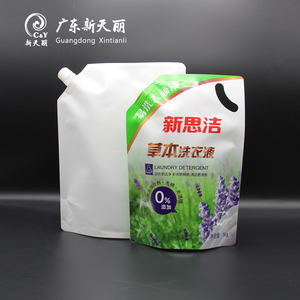 תווית לבנה לוגו מותאם אישית מודפס שקית spout תיק doypack קוסמטי אריזה עם פינה - Product Image 6