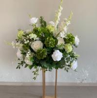 J-FB162 Boule de fleurs artificielles en gros 50cm, boule de fleurs blanches en soie, centres de table, roses, décorations de mariage