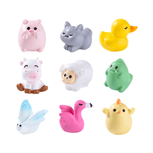 Gato conejo pájaro vaca pato dinosaurio Capibara árbol Animal 3D resina escultura terrario jardín Kawaii figurita pequeño juguete Mini figura - Product Image 1