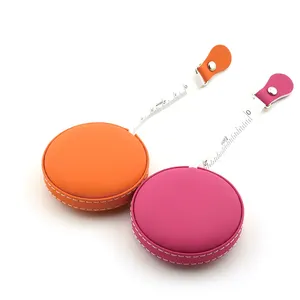 Retractable Tape Measure Round Leather Case 1.5 M Mini Soft Measuring Tape Pocket Measurement Tool for Body Tailor Cloth Sewing