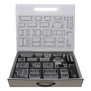 Boîte à échantillons pour profilé en aluminium pour bande lumineuse LED avec boîtier dissipateur de chaleur et accessoires pour diffuseur PC - Product Image 3