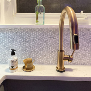 <span class=keywords><strong>Mosaico</strong></span> in Marmo con Design Moderno a Margherita, Mix di Mosaici in Marmo, Mosaici in Marmo con Taglio a Idrogetto per Cucina - Product Image 2