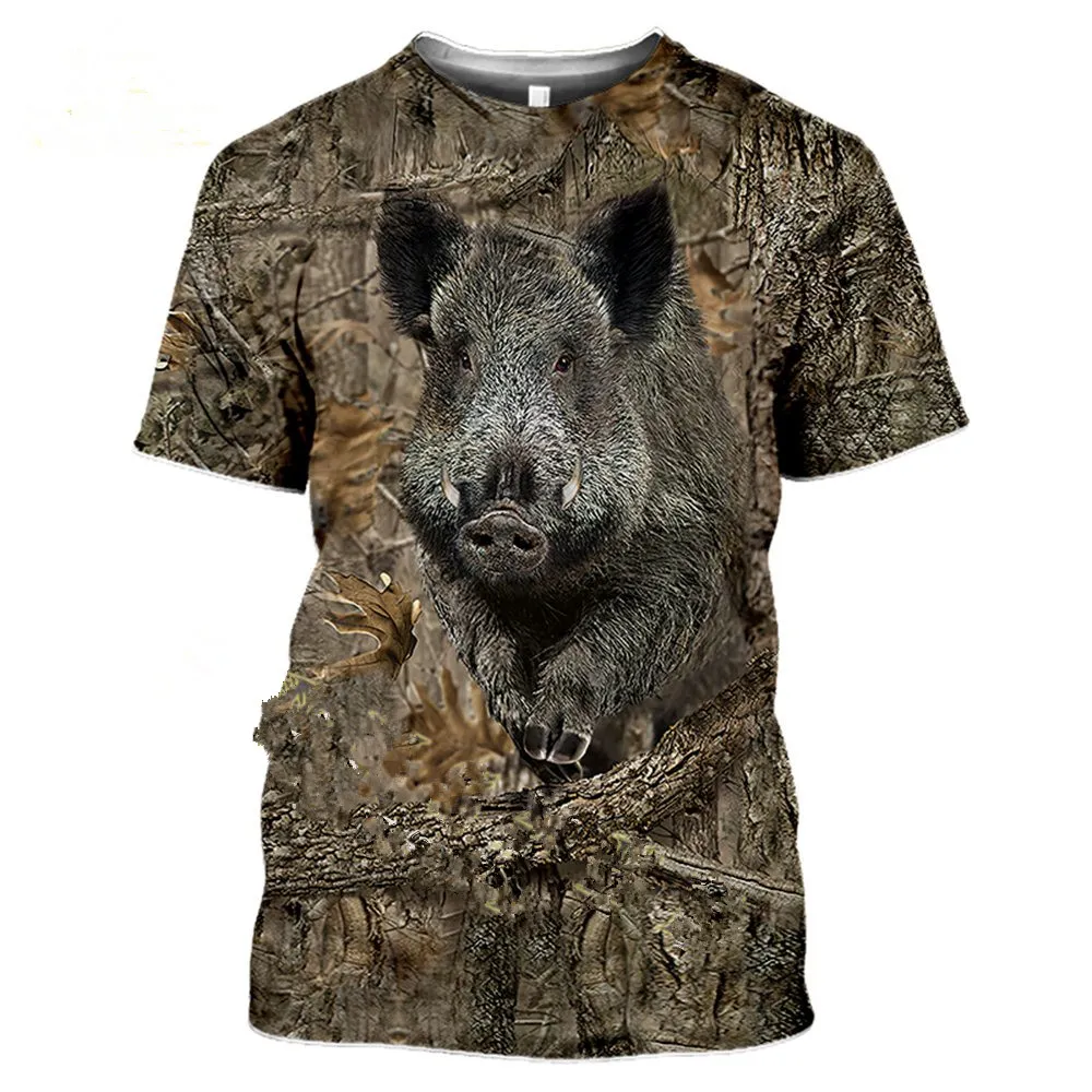 General Basic Casual Men's T-shirt Camouflage Hunting Animal Rabbit 3d T-shirt Fashion Street Women's Short Sleeve T-shirt