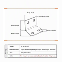 Support d'angle en acier inoxydable 304 durable en forme de L à 90 degrés avec 4 trous pour meubles, armoires et étagères