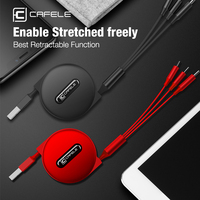 Cable USB 3 en 1 CAFELE, Cable Retráctil de Carga Rápida 3 en 1, Cable de Transmisión de Datos Tipo C Micro USB para iPhone 15 Pro Max