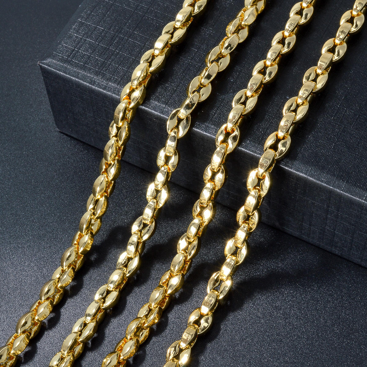 ファッション銅イタリア製750 18金メッキ豚鼻リンクチェーンネックレス