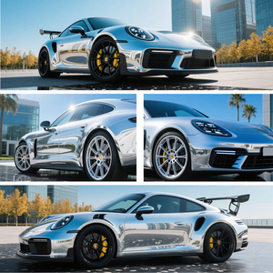 Phim dán trang trí xe hơi, chất liệu vinyl, màu mờ kim loại mạ crôm, tự dính, giá sỉ từ nhà máy - Product Image 4