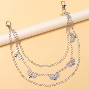 โซ่คล้องกางเกงโลหะหลายชั้น วิงส์ ทำจากโลหะผสมสังกะสี สไตล์ลำลอง ฮิปฮอป - Product Image 4