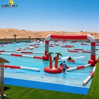 Piste de course gonflable aquatique pour karting, usage commercial, en PVC durable, équipement de jeu sûr pour les vacances, gonflable/dégonflable pour touristes
