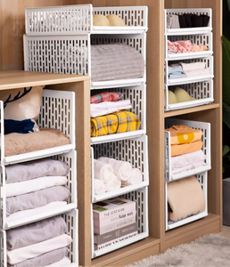 New Style <strong>Stackable</strong> <strong>Wardrobe</strong> <strong>Storage</strong> Box Plastic Drawer Style Clothing Organizing Box <strong>Wardrobe</strong> Clothes <strong>Storage</strong> - Product Image 2