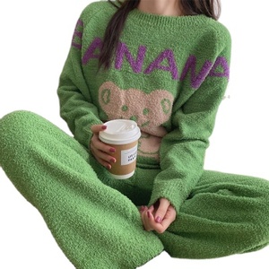 <span class=keywords><strong>Pigiama</strong></span> invernale spesso caldo morbido mezzo velluto orso Home Wear Suit Womens Sleepwear - Product Image 1