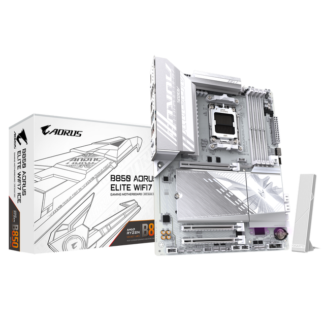 New B850 AORUS ELITE WF7 ICE DDR5 Full White ATX Motherboard AMD B850 AM5 WiFi7 Gaming for AMD for 7000-9000 CPU