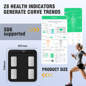 <span class=keywords><strong>Balance</strong></span> de salle de bain numérique LED de haute qualité 180 kg pour usage domestique, <span class=keywords><strong>avec</strong></span> <span class=keywords><strong>poignée</strong></span>, en ABS et verre, 8 électrodes, mesure de la graisse corporelle, <span class=keywords><strong>avec</strong></span> application AiLink - Product Image 3