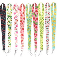 Lanières en polyester à thème Ciel étoilé, Fruits, Cœur, Arc-en-ciel, porte-clés, porte-carte d'identité, porte-badge, porte-téléphone, porte-USB, sangles de cou