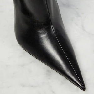 Big Size 44 Sexy Side Zipper Slim Heels Women Pointy Toe Ankle Boots High-Heeled Stiletto <b>Shoes</b> Short - Product Image 6