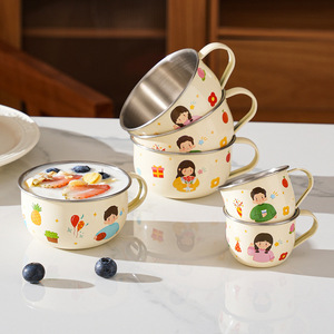 Tasse <span class=keywords><strong>d</strong></span>'apprentissage portable en acier inoxydable de qualité alimentaire pour tout-petits, motif dessin animé, <span class=keywords><strong>anti</strong></span>-chute, avec bol à collation intégré pour enfants - Product Image 4