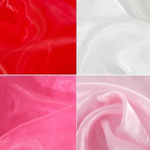 3060 Organza gaze tissu 100% Polyester transparent Fluorescent couleur unie brillant pour scène robe de mariée cadeau boîte décoration - Product Image 4