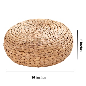 เบาะรองนั่งพื้นทอจากผักตบชวา ขนาด 16 x 16 x 6 นิ้ว สีธรรมชาติ สำหรับการทำสมาธิแบบเซน โยคะ และตกแต่งบ้าน - Product Image 5
