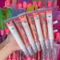 Base de gloss à lèvres vegan très demandée, gloss brillant, gloss repulpant scintillant en tube souple aux fruits pour revendeurs