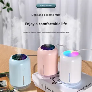 260ml Mini Luxury <b>USB</b> Air Humidifier Ultrasonic Household Plastic Humidistat <b>Control</b> 1-year Warranty Color Changing LED Light - Product Image 2