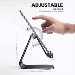 Support de tablette en aluminium Lamicall S1X pour bureau, support multi-angles réglable, support de <span class=keywords><strong>téléphone</strong></span> en métal robuste pour tablette de 4 à 13 pouces, appareil intelligent - Product Image 4