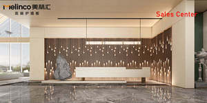 Pannelli Murali Grigliati in WPC Ignifughi e Resistenti all'Umidità Melinco per Decorazione di Interni di Ville e Hotel, Pannelli per Pareti Soggiorno - Product Image 6