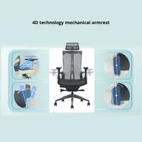 Chaise de bureau ergonomique en maille pour ordinateur, étude, maison, confortable pour une longue assise, chaise de gaming avec accoudoirs réglables 4D et roulettes pivotantes