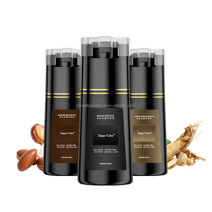 Shampoo Colorante Permanente Marrone Scuro 3-in-1 Formula Erboristica <span class=keywords><strong>Senza</strong></span> <span class=keywords><strong>Ammoniaca</strong></span> 400ml Lisciante Effetto Salone per Uso Domestico Copre i Capelli Grigi - Product Image 4