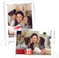 Support photo en acrylique transparent magnétique pour photos verticales et horizontales, présentoir de table pour photos de famille