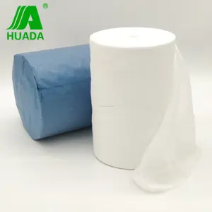 Tıbbi tedarik hastane kullanımı 4ply emici ağartılmış x-ışını iplik ile % 10% pamuk steril gazlı bez rulo, zikzak yastık tipi