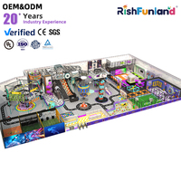 Centre de jeux intérieur multi-zones, trampoline, parcours ninja, jeux interactifs LED, équipement de parc d'attractions pour enfants et familles, fabricant