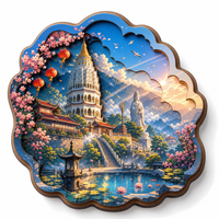 Aimants de réfrigérateur personnalisés en MDF 3D avec design anime, souvenirs touristiques de Penang, impression détaillée de plusieurs monuments