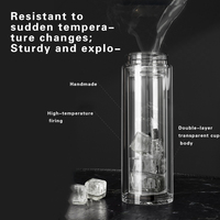 Couvercle à ouverture rapide tasse de séparation de thé voiture Portable thé Thermos tasse boucle à une main boucle à pression Double paroi verre tasse à eau