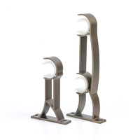 IKSUN nouveau Design robuste mural décoration de la maison tringle à rideau en alliage d'aluminium avec embouts Double supports