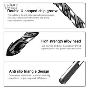 FEIDAカスタマイズガラスタイルドリルビット6/8/10/12mmオーバーロード大理石ツイスト合金トライアングルドリル用セラミック金属壁レンガメトリック - Product Image 6